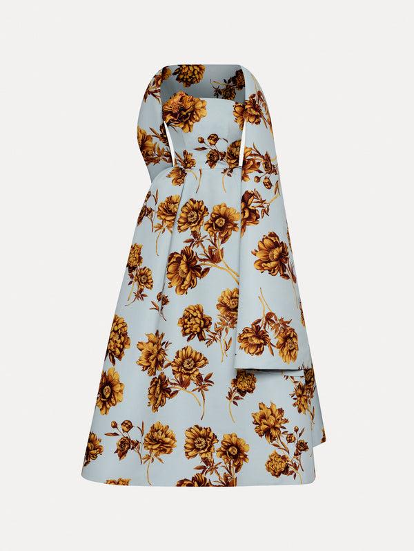 oscar de la renta Peony Faille Gown with Shawl