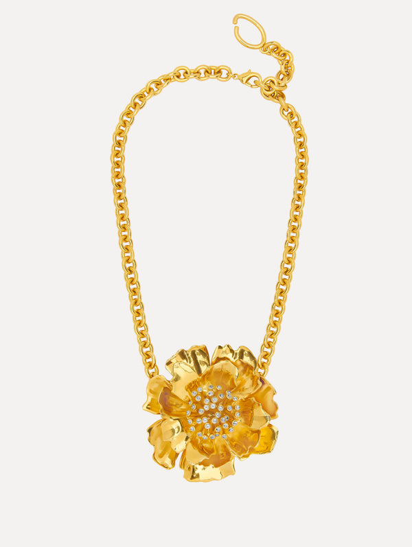 oscar de la renta Peony Pendant Necklace