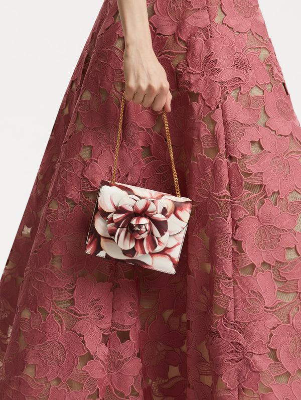 Oscar De La Renta Peony Printed Mini TRO Bag