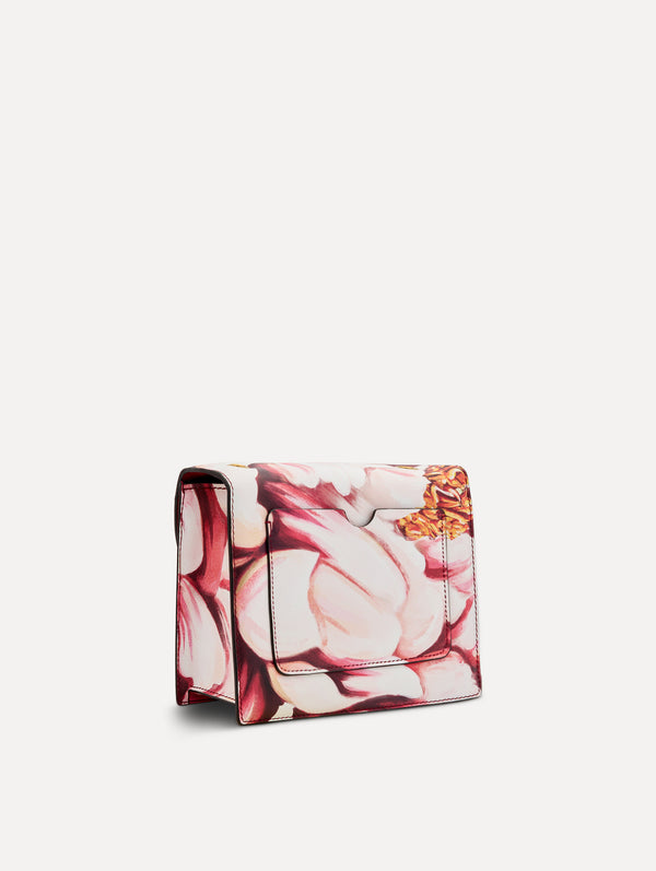 Oscar De La Renta Peony Printed Mini TRO Bag
