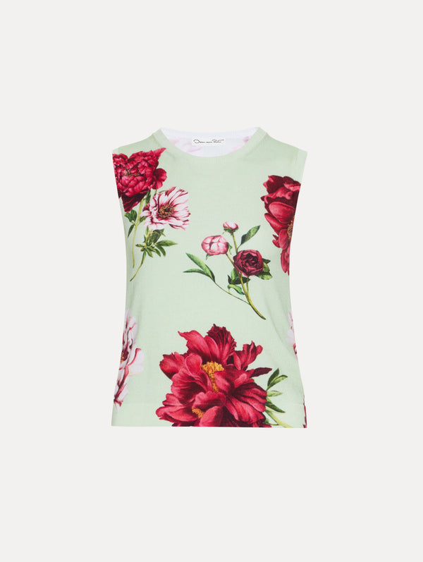 oscar de la renta Peony Printed Tank