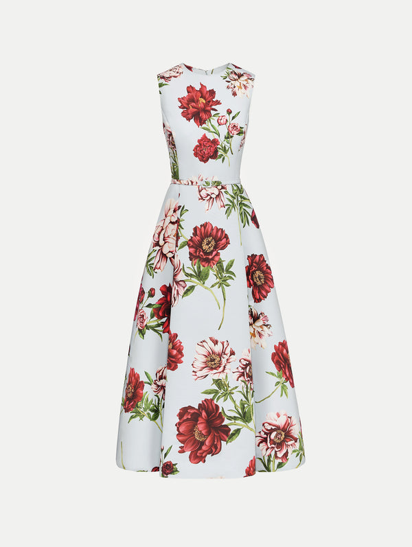 oscar de la renta Peony Silk Faille Dress
