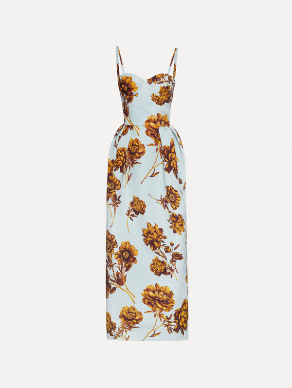 oscar de la renta Peony Silk Faille Gown