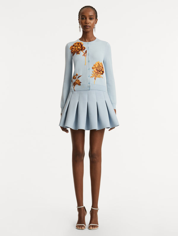 Oscar De La Renta Peony Threadwork Cardigan