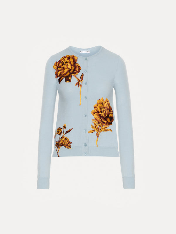 oscar de la renta Peony Threadwork Cardigan