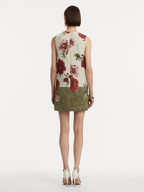 Oscar De La Renta Peony Unraveled Shift Dress