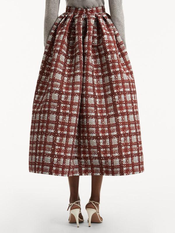 Oscar De La Renta Plaid Faille Skirt