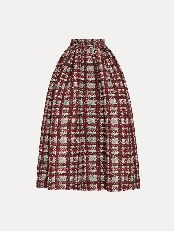 oscar de la renta Plaid Faille Skirt