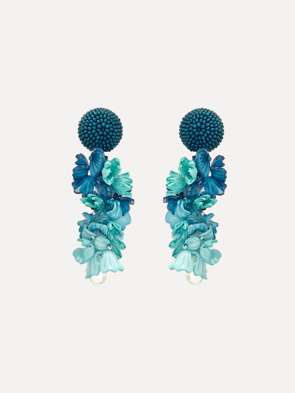 oscar de la renta Plexy & Raffia Flower Earrings