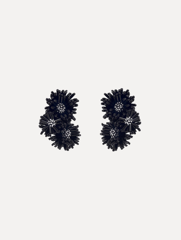 oscar de la renta Pompom Flower Clip-On Earrings