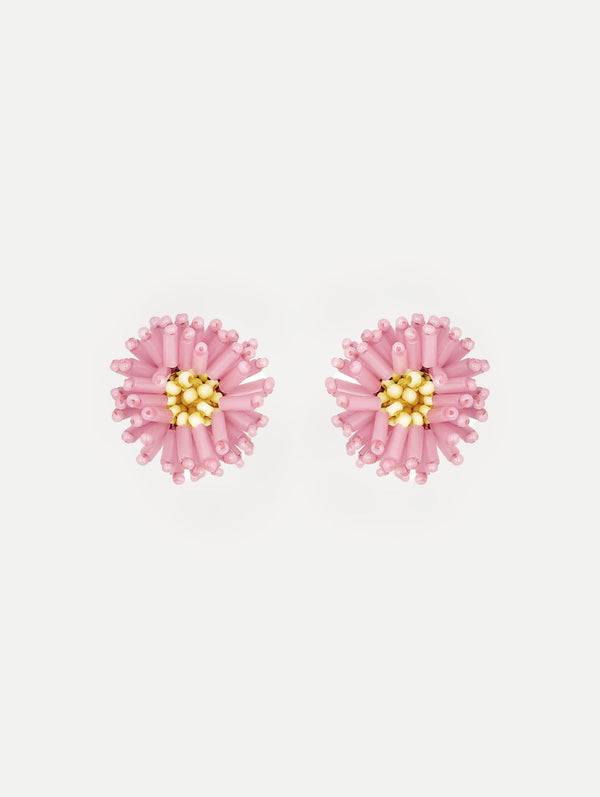 oscar de la renta Pompom Flower Earrings