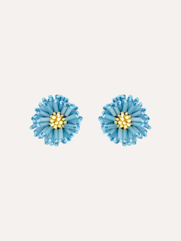 oscar de la renta Pompom Flower Earrings