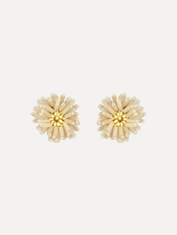 oscar de la renta Pompom Flower Earrings