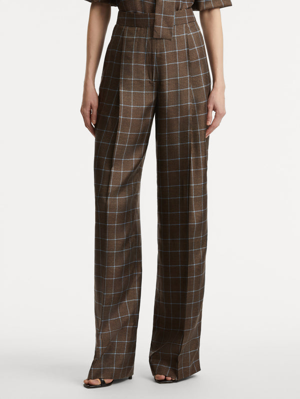 Oscar De La Renta Prince Of Wales Silk Pant
