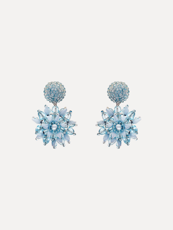 oscar de la renta Raffia & Beaded Flower Earrings
