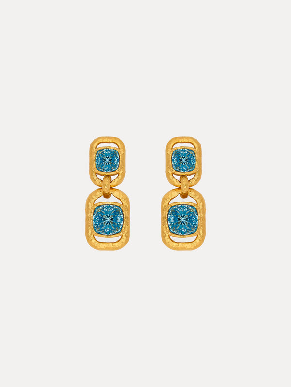 oscar de la renta Rectangle Crystal Drop Earrings