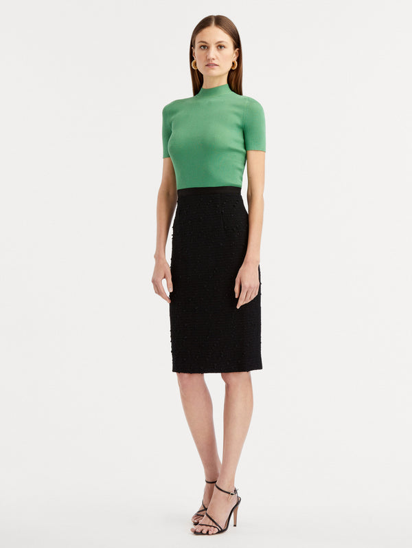Oscar De La Renta Ribbon Tweed Pencil Skirt