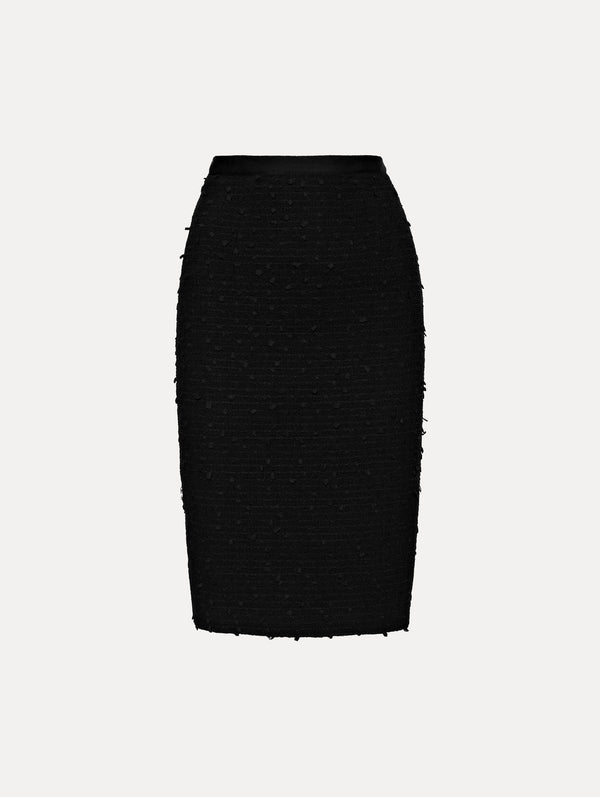 oscar de la renta Ribbon Tweed Pencil Skirt