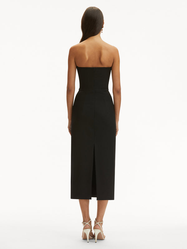 Oscar De La Renta Rosette Tea Length Dress