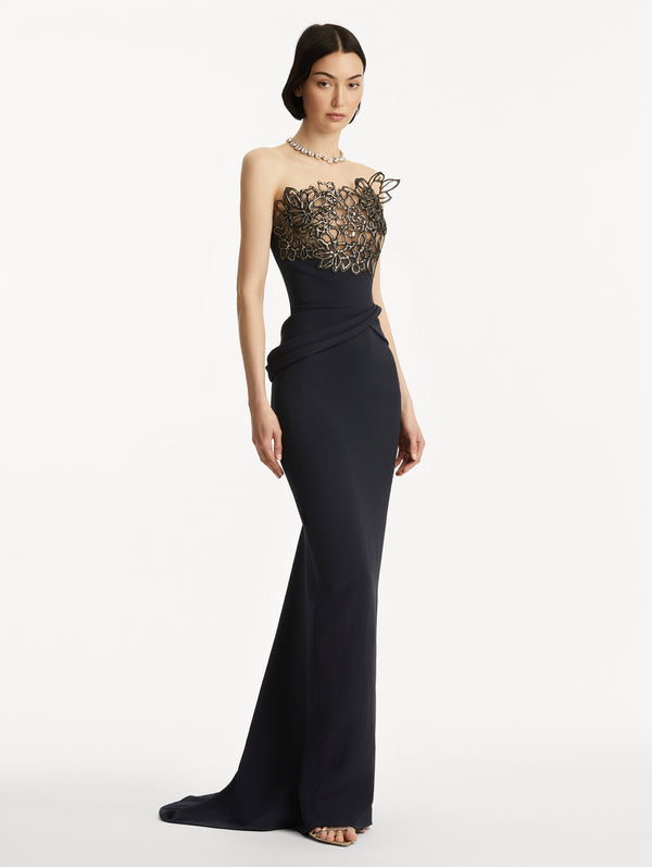 Oscar De La Renta Rubber Lace Cady Gown