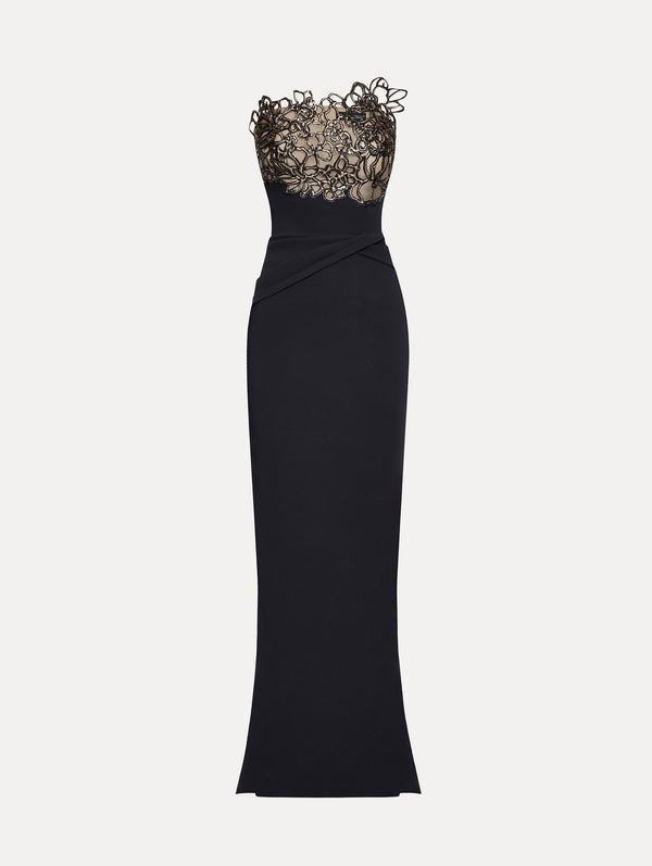 oscar de la renta Rubber Lace Cady Gown