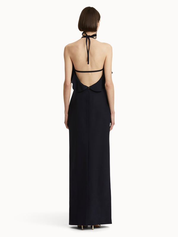 Oscar De La Renta Ruffle-Detailed Column Gown