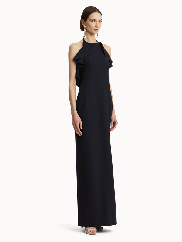 Oscar De La Renta Ruffle-Detailed Column Gown