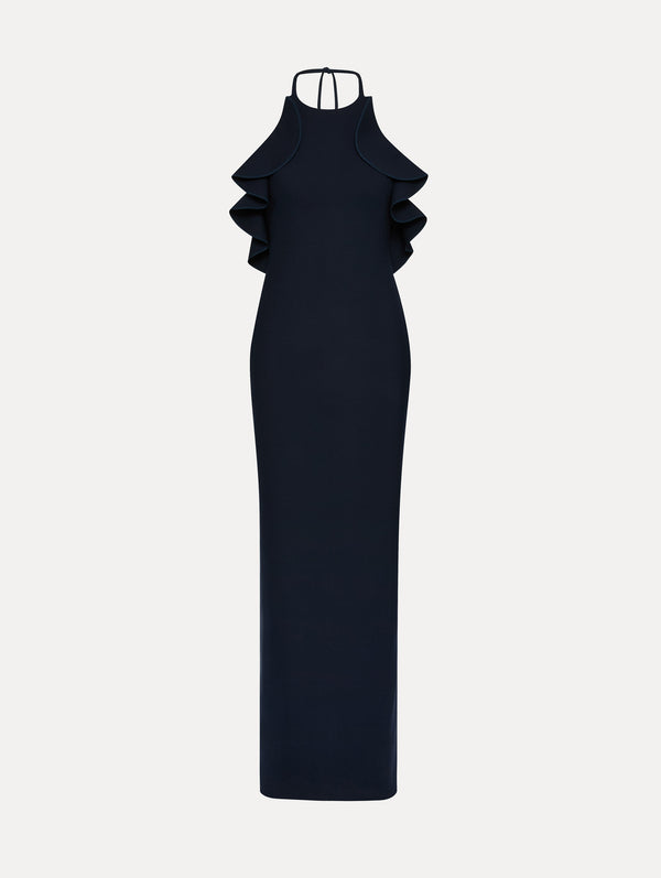 oscar de la renta Ruffle-Detailed Column Gown