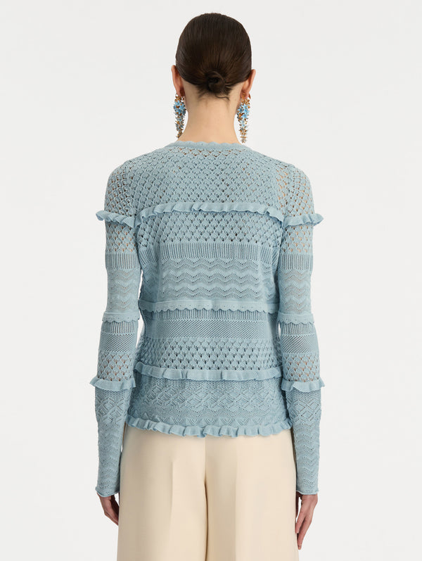 Oscar De La Renta Scallop Trim Cardigan