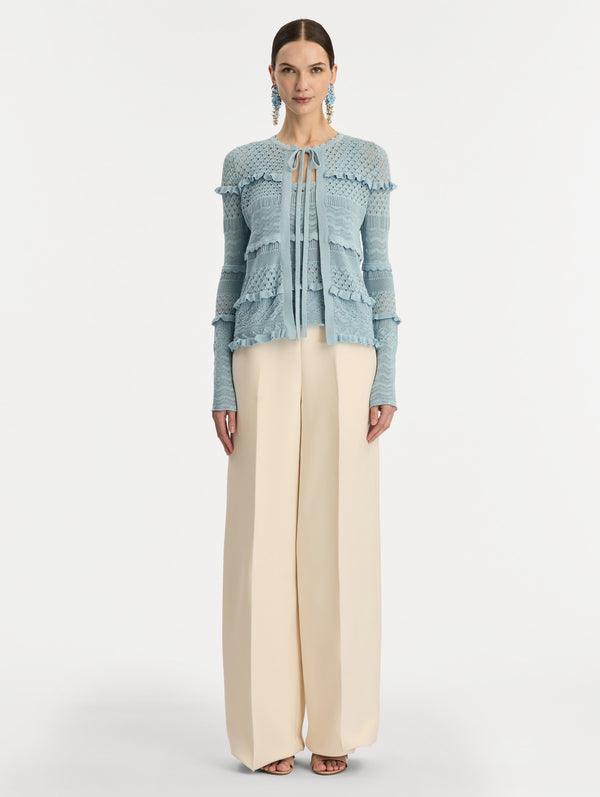 Oscar De La Renta Scallop Trim Cardigan