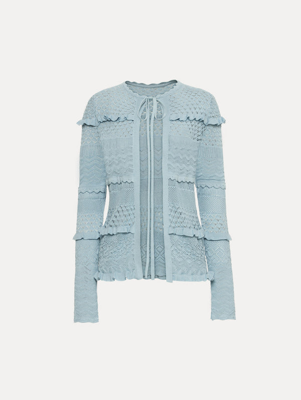 oscar de la renta Scallop Trim Cardigan