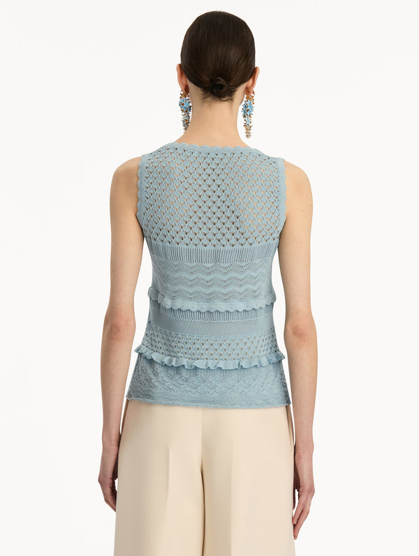 Oscar De La Renta Scallop Trim Tank