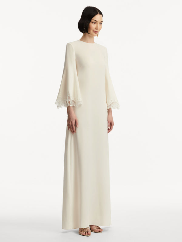 Oscar De La Renta Scroll Guipure-Detailed Caftan