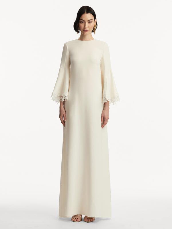 Oscar De La Renta Scroll Guipure-Detailed Caftan