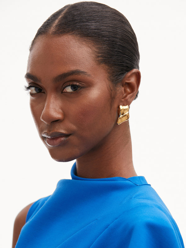 Oscar De La Renta Sculpted Metal Earrings