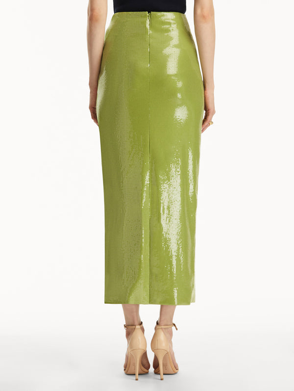 Oscar De La Renta Sequin Jersey Pencil Skirt