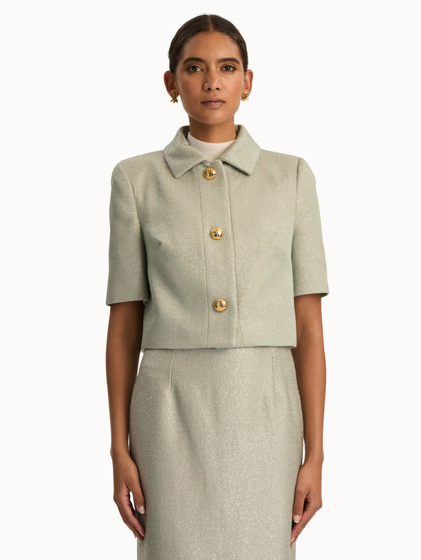 Oscar De La Renta Sequin Tweed Jacket