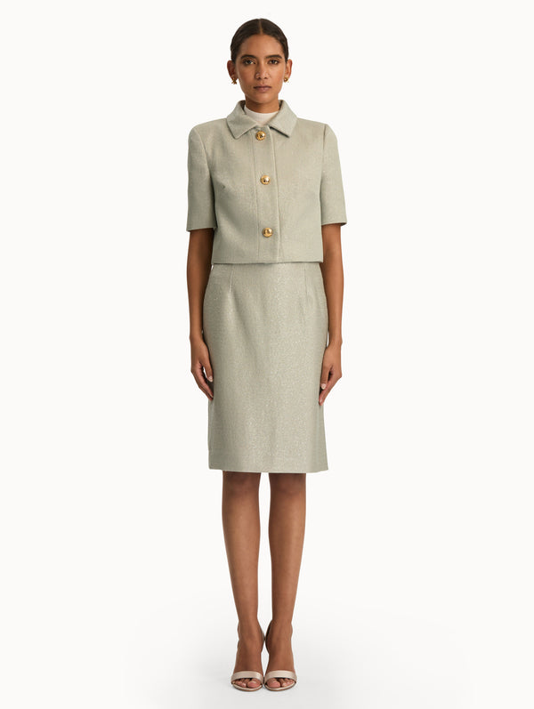 Oscar De La Renta Sequin Tweed Jacket