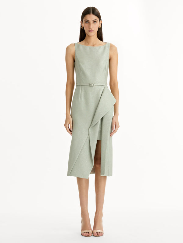 Oscar De La Renta Sequin Tweed Pencil Dress