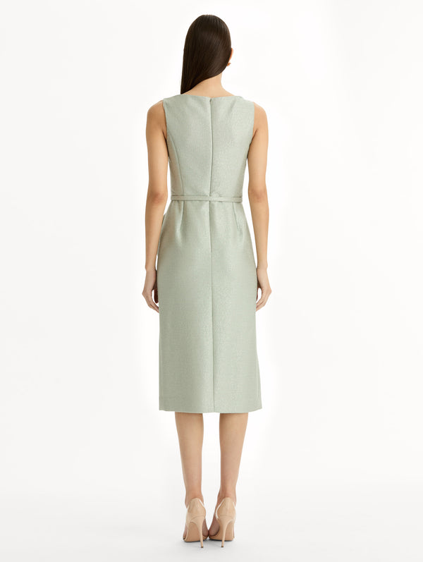 Oscar De La Renta Sequin Tweed Pencil Dress