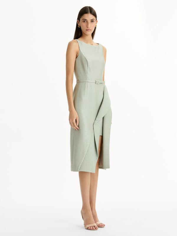 Oscar De La Renta Sequin Tweed Pencil Dress