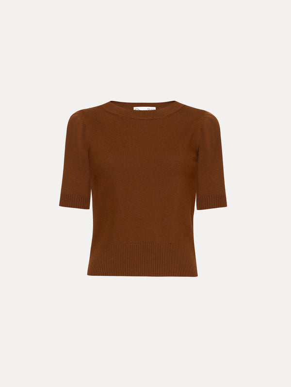 oscar de la renta Short Sleeve Wool Pullover