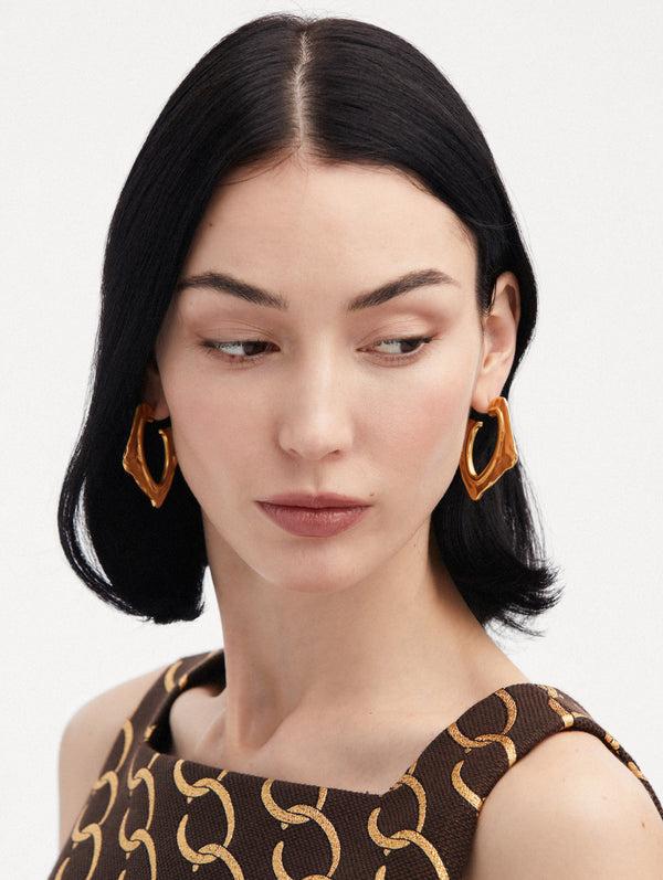 Oscar De La Renta Small Abstract O Hoop Earrings