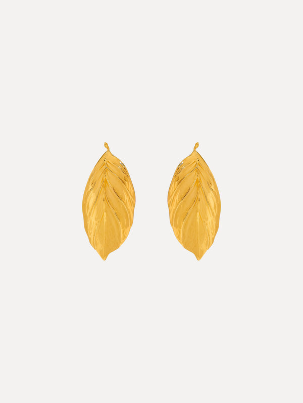 oscar de la renta Small Leaf Earrings