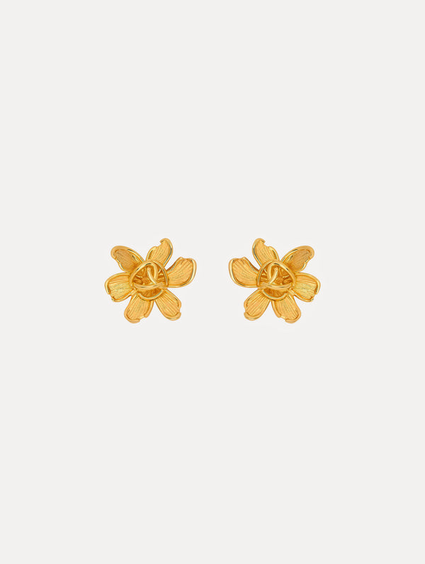 oscar de la renta Small O Flower Earrings