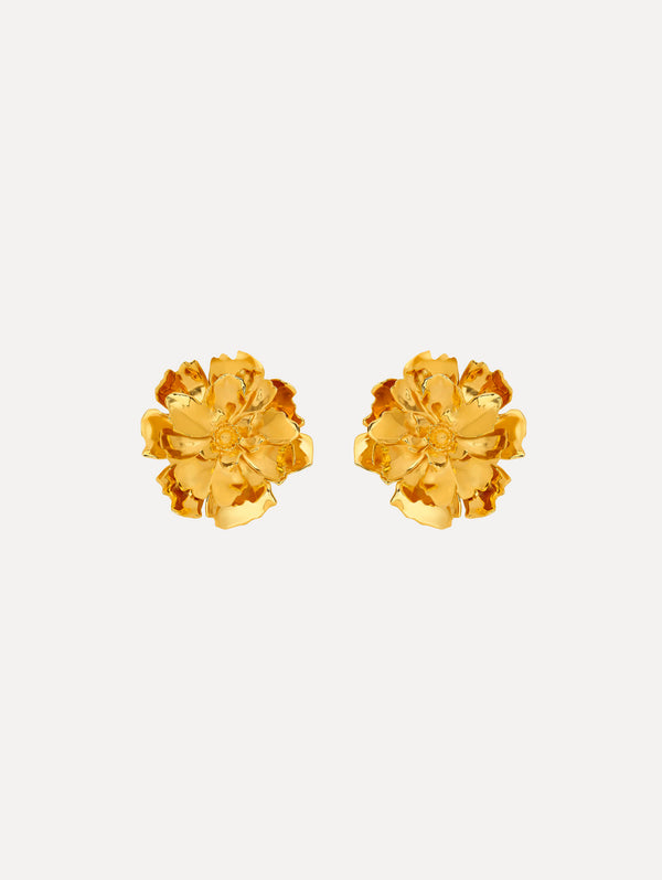 oscar de la renta Small Peony Clip-On Earrings