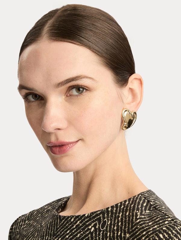 Oscar De La Renta Swirl Heart Clip-On Earrings