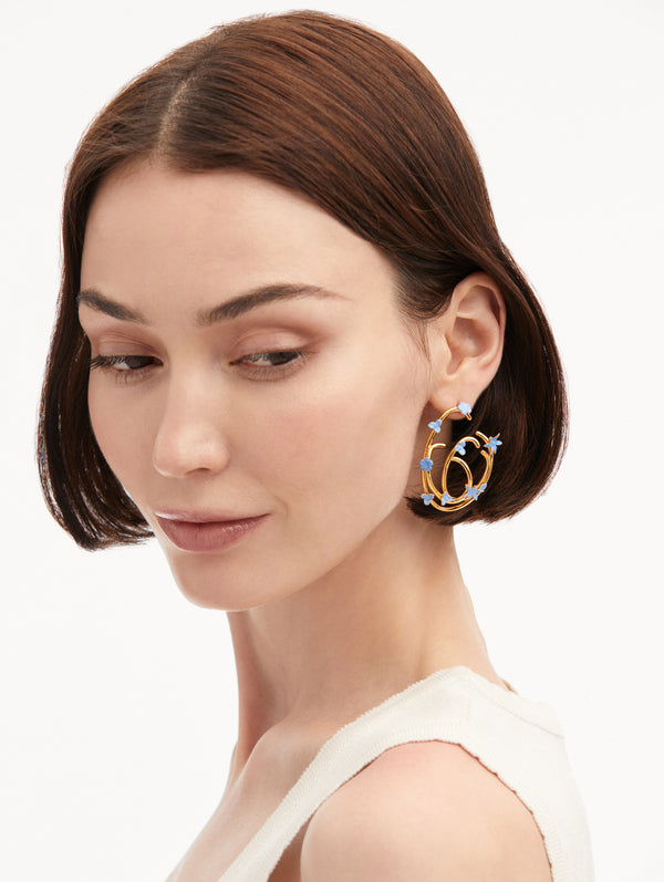 Oscar De La Renta Tangled O Floral Earrings