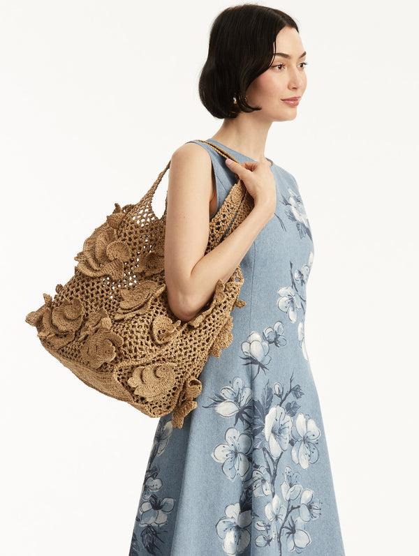 Oscar De La Renta The Topaz In Crochet Raffia