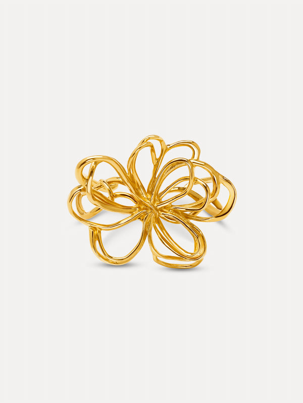 Oscar De La Renta Threaded Flower Bracelet Cuff